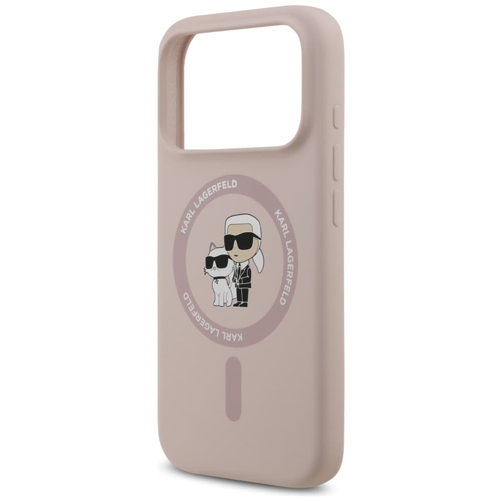 Karl Lagerfeld Silicone Ring MagSafe iPhone 17 Pro růžová Karl&amp;Choupette - náhled 2