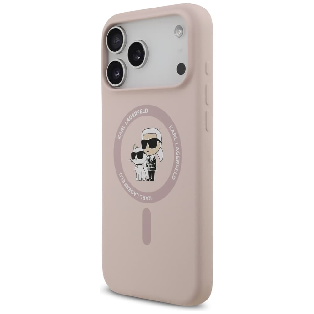Karl Lagerfeld Silicone Ring MagSafe iPhone 17 Pro Max růžová Karl&amp;Choupette - náhled 2
