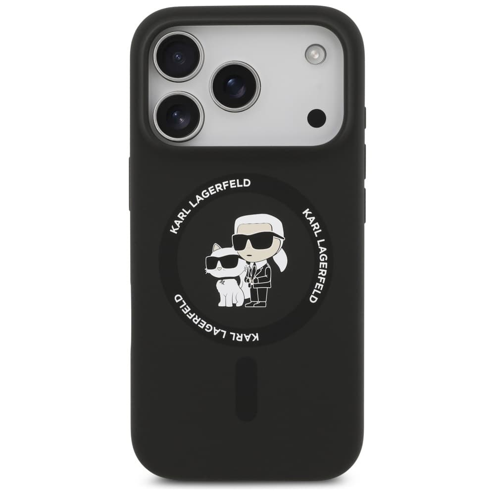 Karl Lagerfeld Silicone Ring MagSafe iPhone 17 Pro Max černá Karl&amp;Choupette - náhled 2