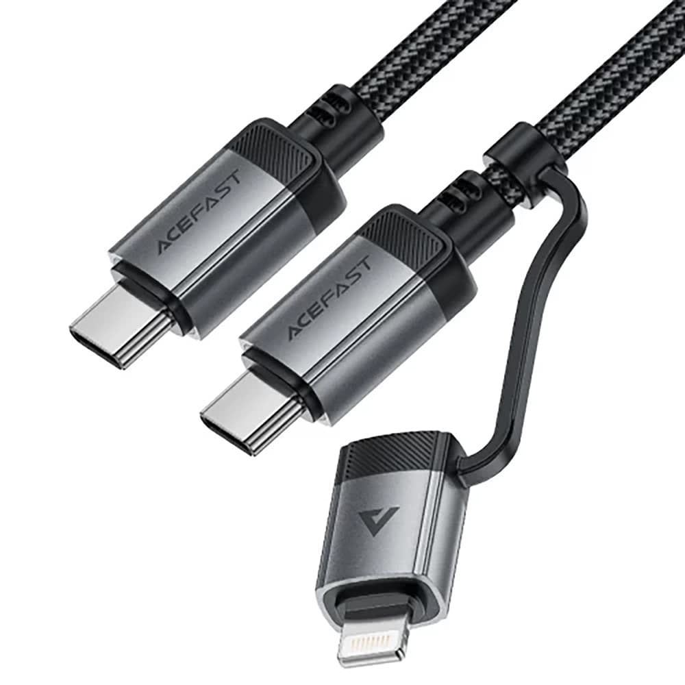 Acefast Data Cable C20-01 USB-C na Type-C Lightning 60W rychlé nabíjení odolný proti ohybu MFi certifikovaný 1.2m černý - náhled 2