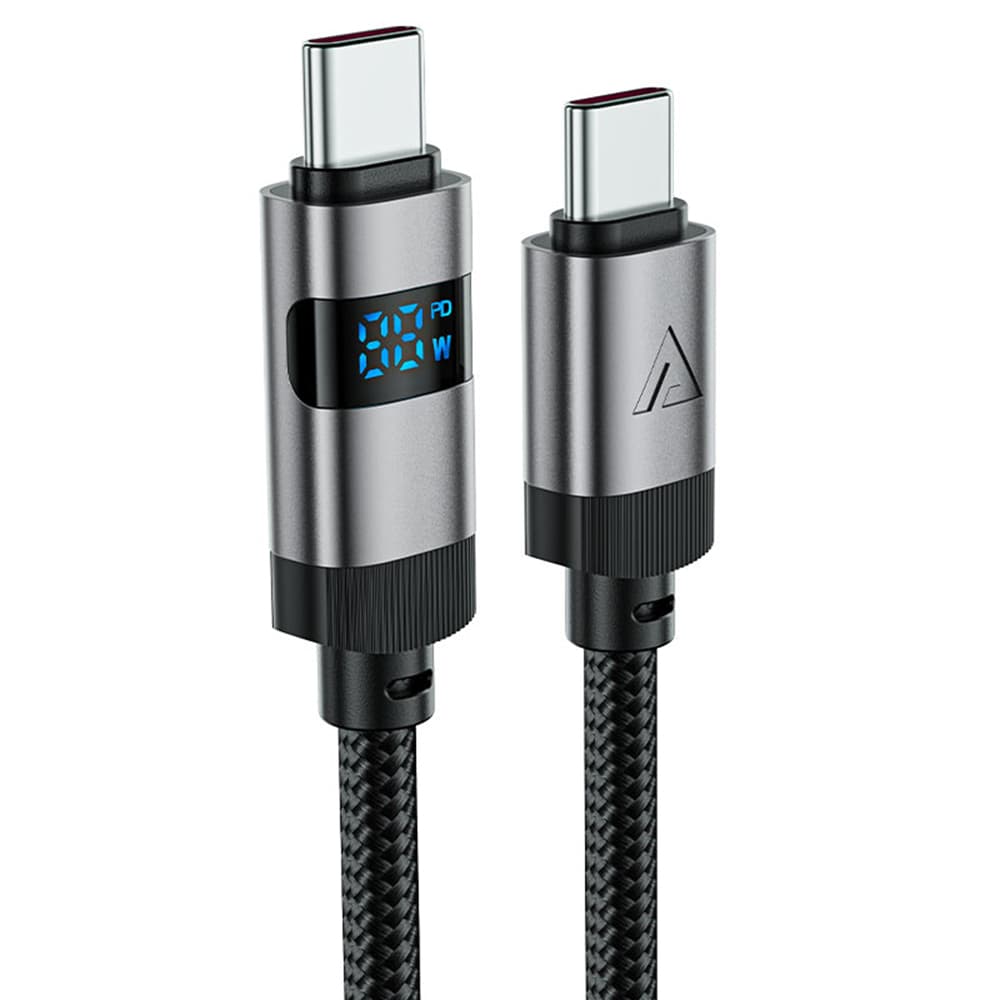 Acefast Data Cable C15-03 s digitálním displejem rychlé nabíjení Type-C 1.2m černá - náhled 2