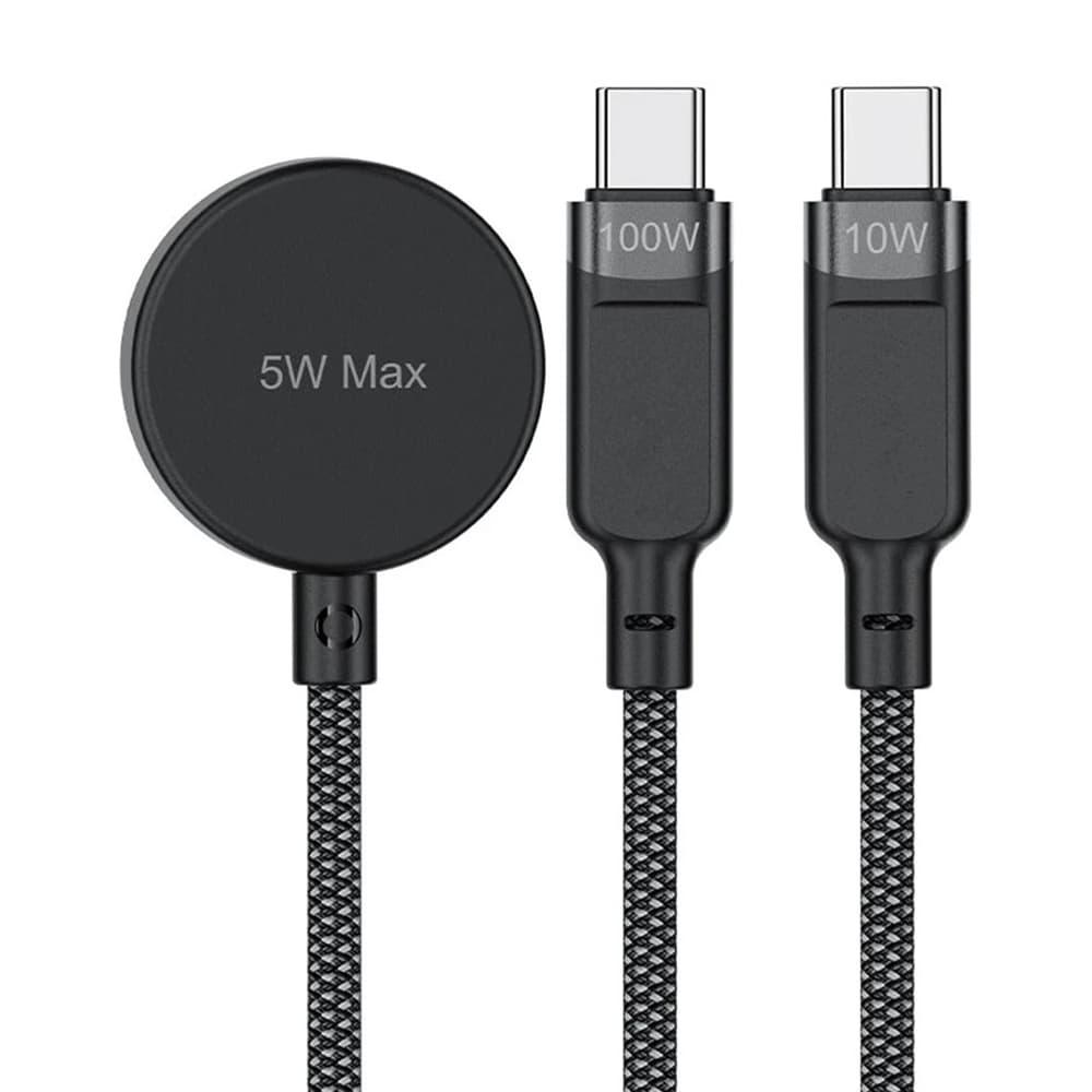 Acefast Datový kabel C6-11 Rychlé nabíjení 2x Type-C Bezdrátová nabíječka USB-C 3v1 1.2m Černá - náhled 2