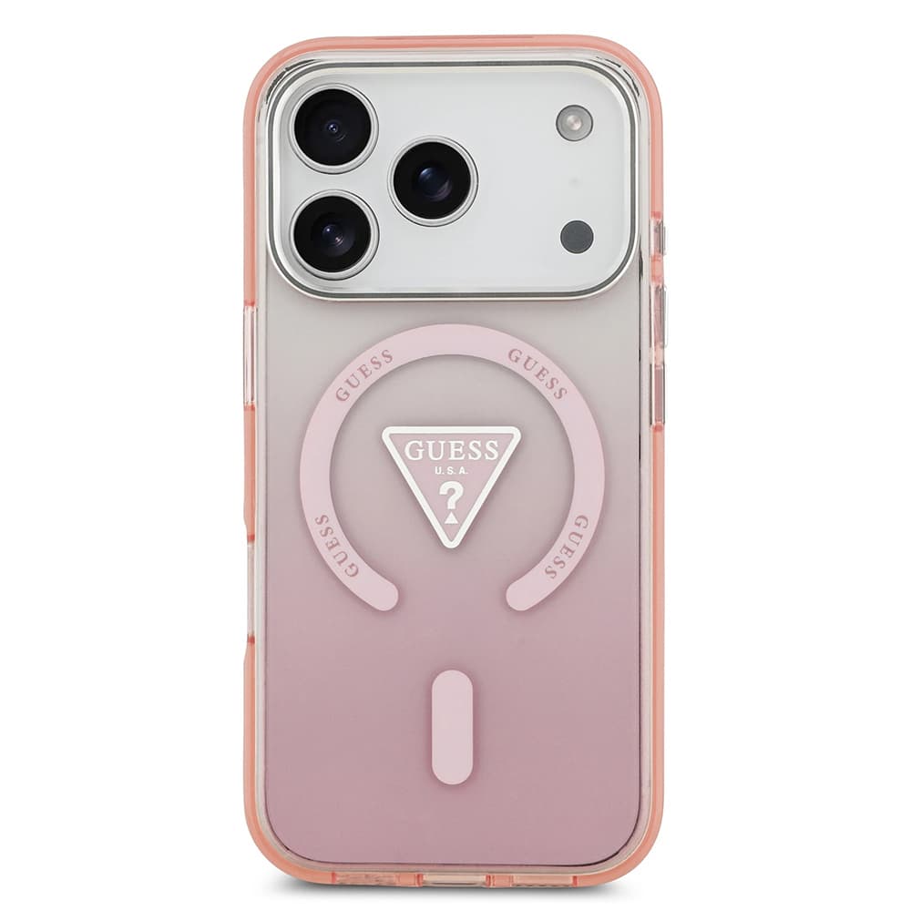 Guess IML Gradient Triangle Logo MagSafe iPhone 17 Pro růžová - náhled 2