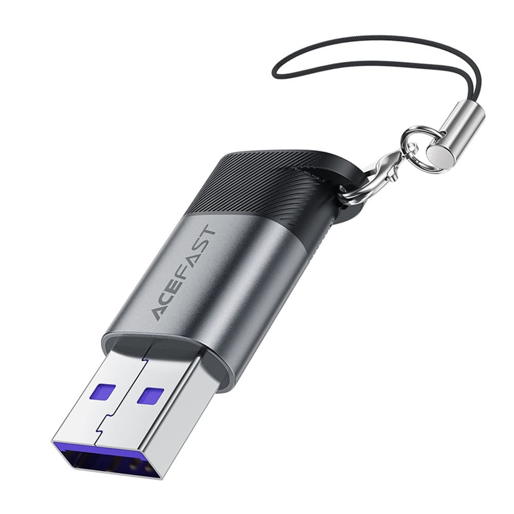 Acefast Adaptér (J8) Type-C na USB 10Gbps 27W Rychlé Nabíjení Kovově šedá - náhled 2