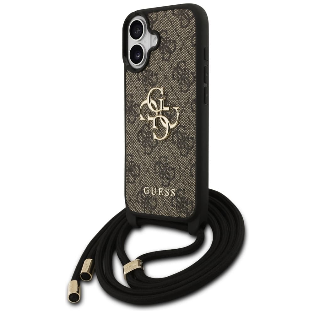 Guess Hardcase 4G CBDY Big Logo s popruhem iPhone 17 hnědý - náhled 2