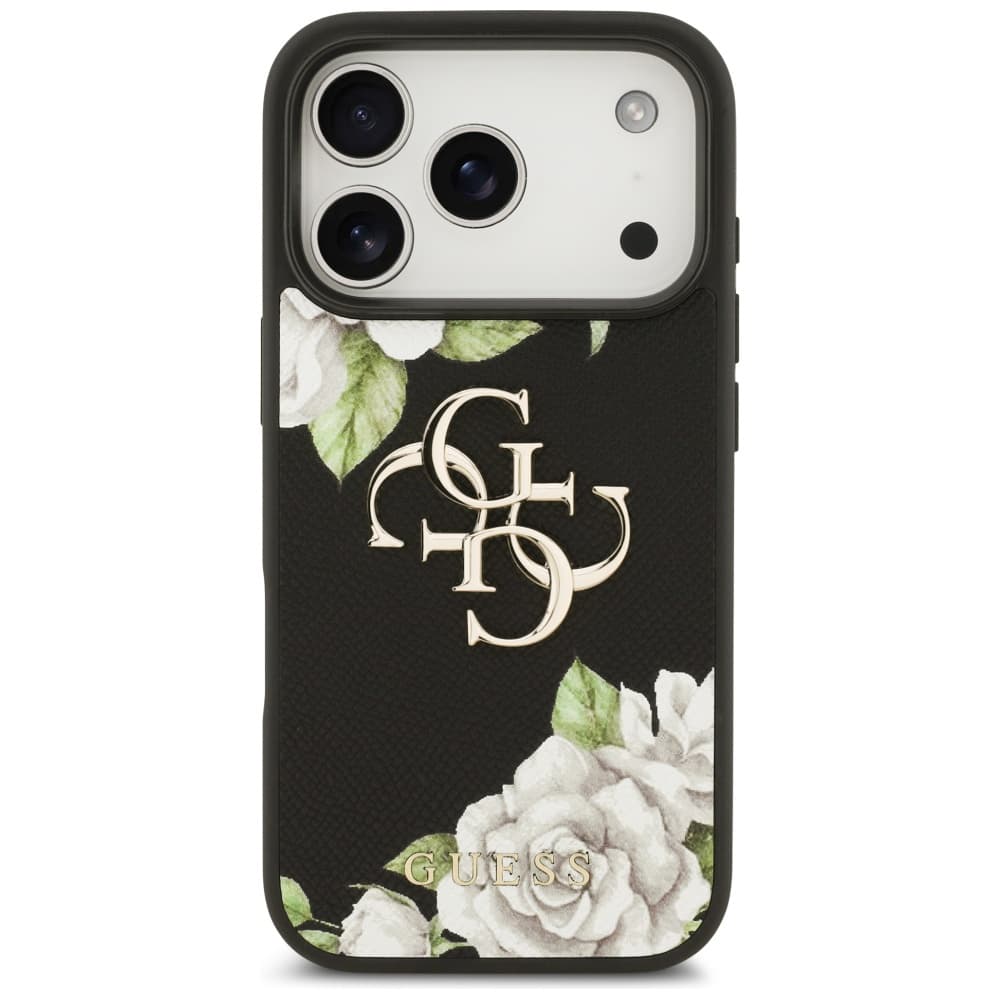 Guess Hardcase 4G Grained Roses Big Logo iPhone 17 Pro černá - náhled 2