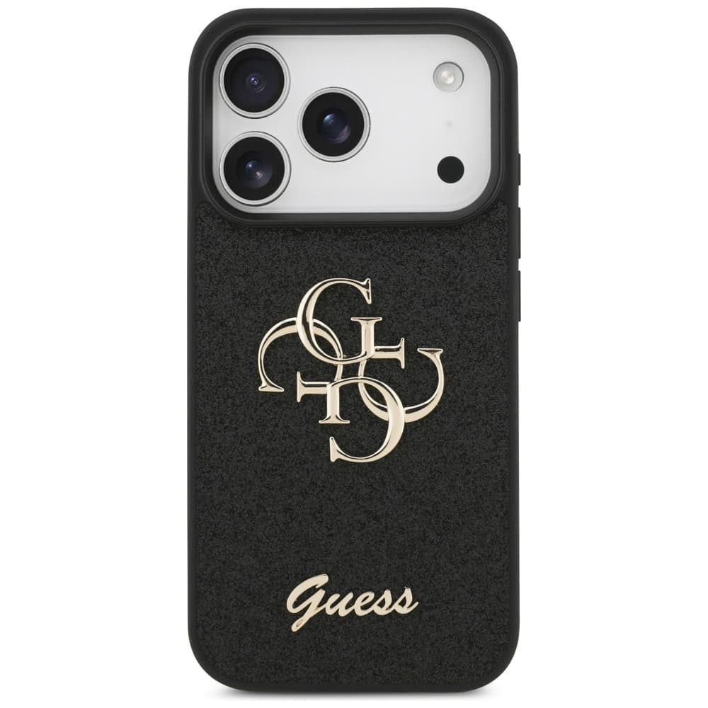 Guess Fixed Glitter Big 4G pouzdro iPhone 17 Pro Max černé - náhled 2