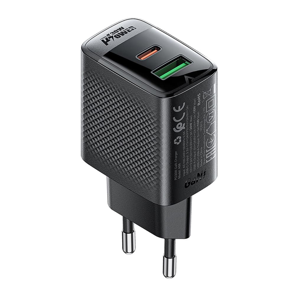 Nabíječka na zeď Acefast A98 GaN rychlé nabíjení USB Type-C 30W černá - náhled 2