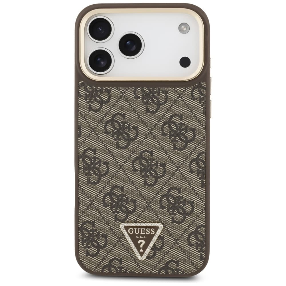 Guess Hardcase 4G Triangle Logo MagSafe iPhone 17 Pro Hnědý - náhled 2