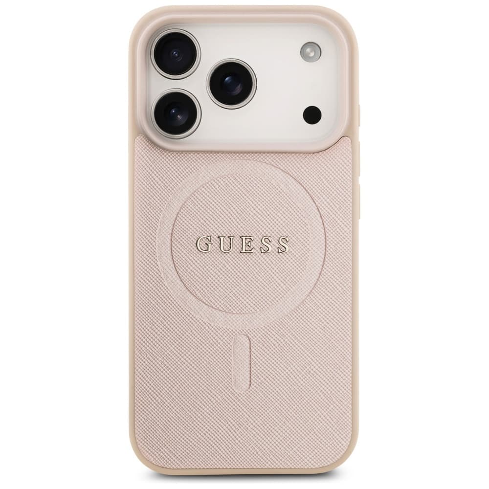Guess Saffiano Classic Logo MagSafe pro iPhone 17 Pro Max růžová - náhled 2