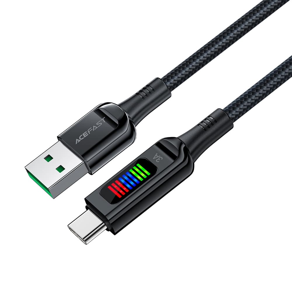 Acefast Datový kabel C7-04 USB na Type-C Rychlé nabíjení 1.2m černý - náhled 2
