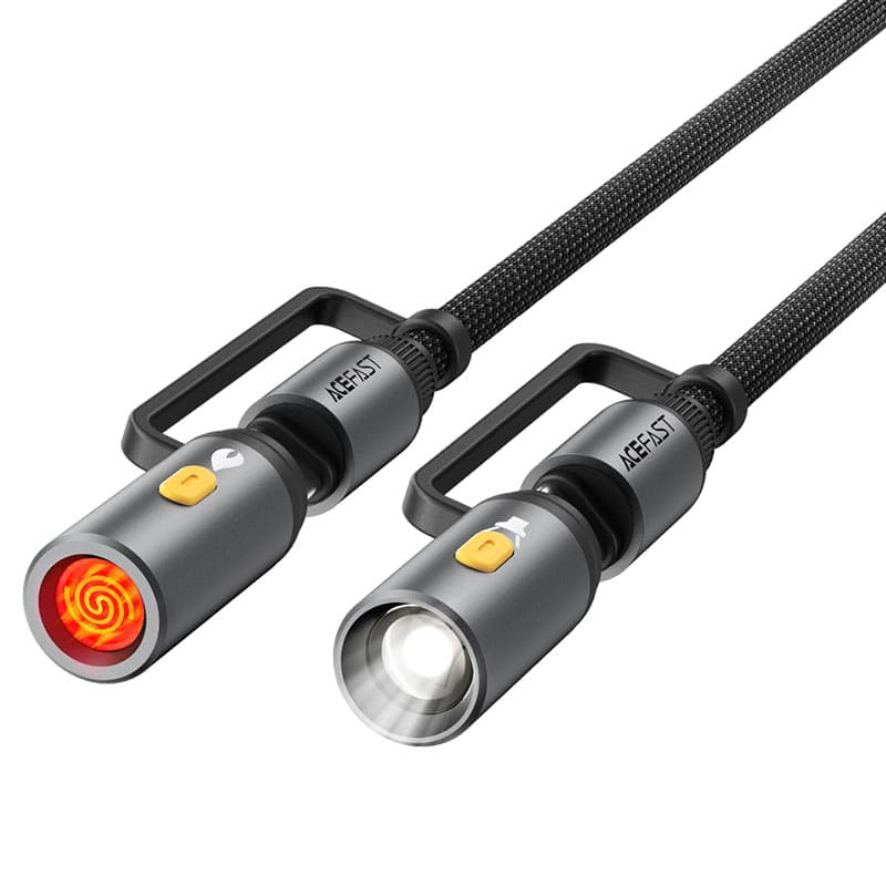 Acefast Data Cable J4 Multifunkční Rychlonabíjecí Type-C LED Světlo Type-C Černý - náhled 2