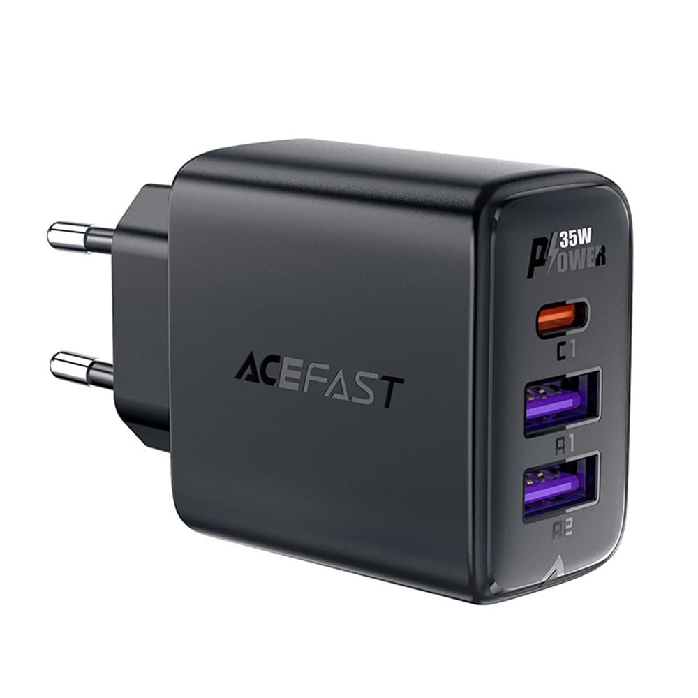 Acefast - Nástěnná nabíječka (A57) GaN Rychlé nabíjení 2x USB Type-C PD35W Smart Chip černá - náhled 2