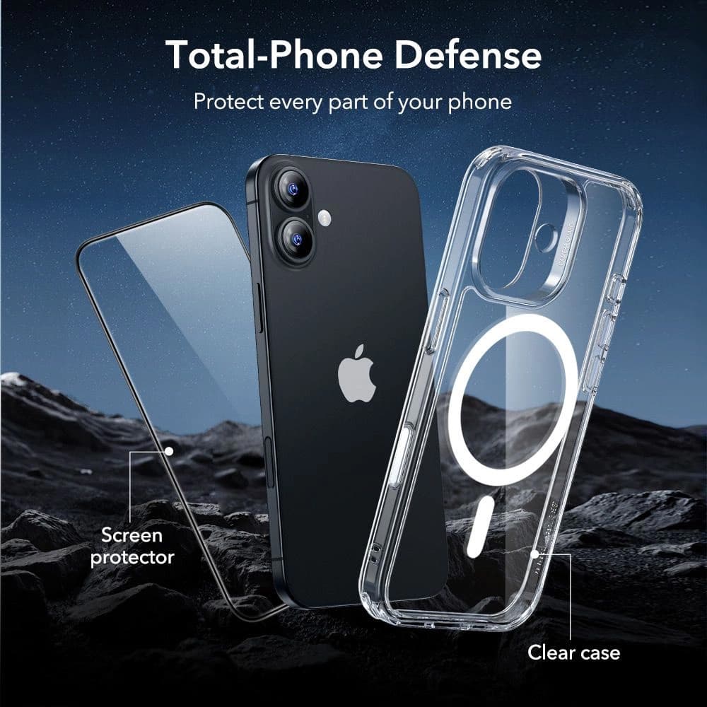 ESR Classic Hybrid HaloLock s ochranou displeje iPhone 17 průhledný - náhled 2