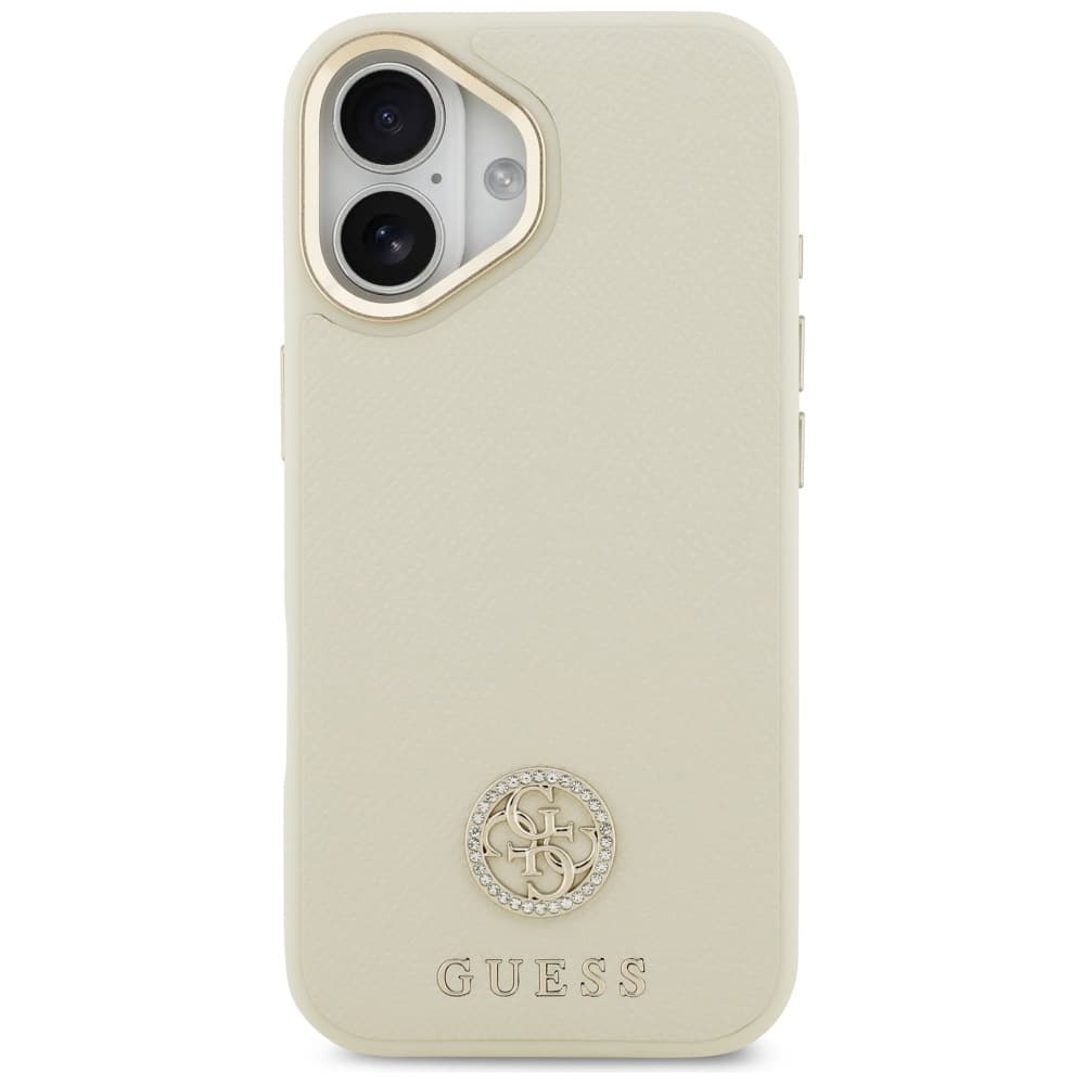 Guess Grained Strass Logo MagSafe pro iPhone 17 béžová - náhled 2