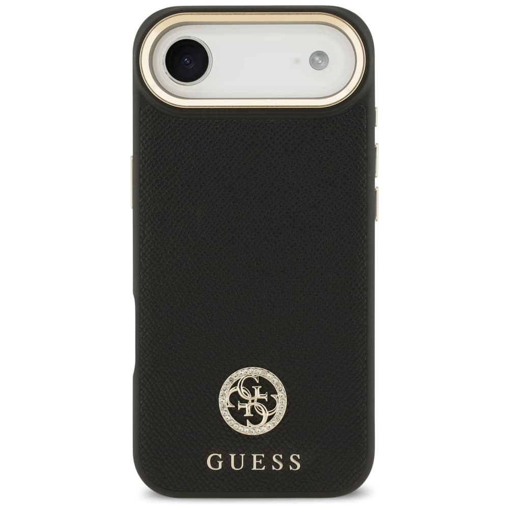 Guess Grained Strass Logo MagSafe pouzdro iPhone 17 Air černé - náhled 2