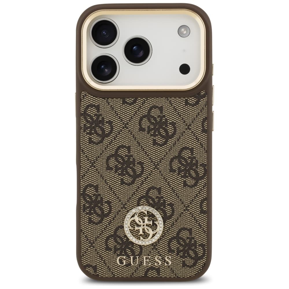 Guess Hardcase 4G Strass Logo MagSafe iPhone 17 Pro hnědý - náhled 2
