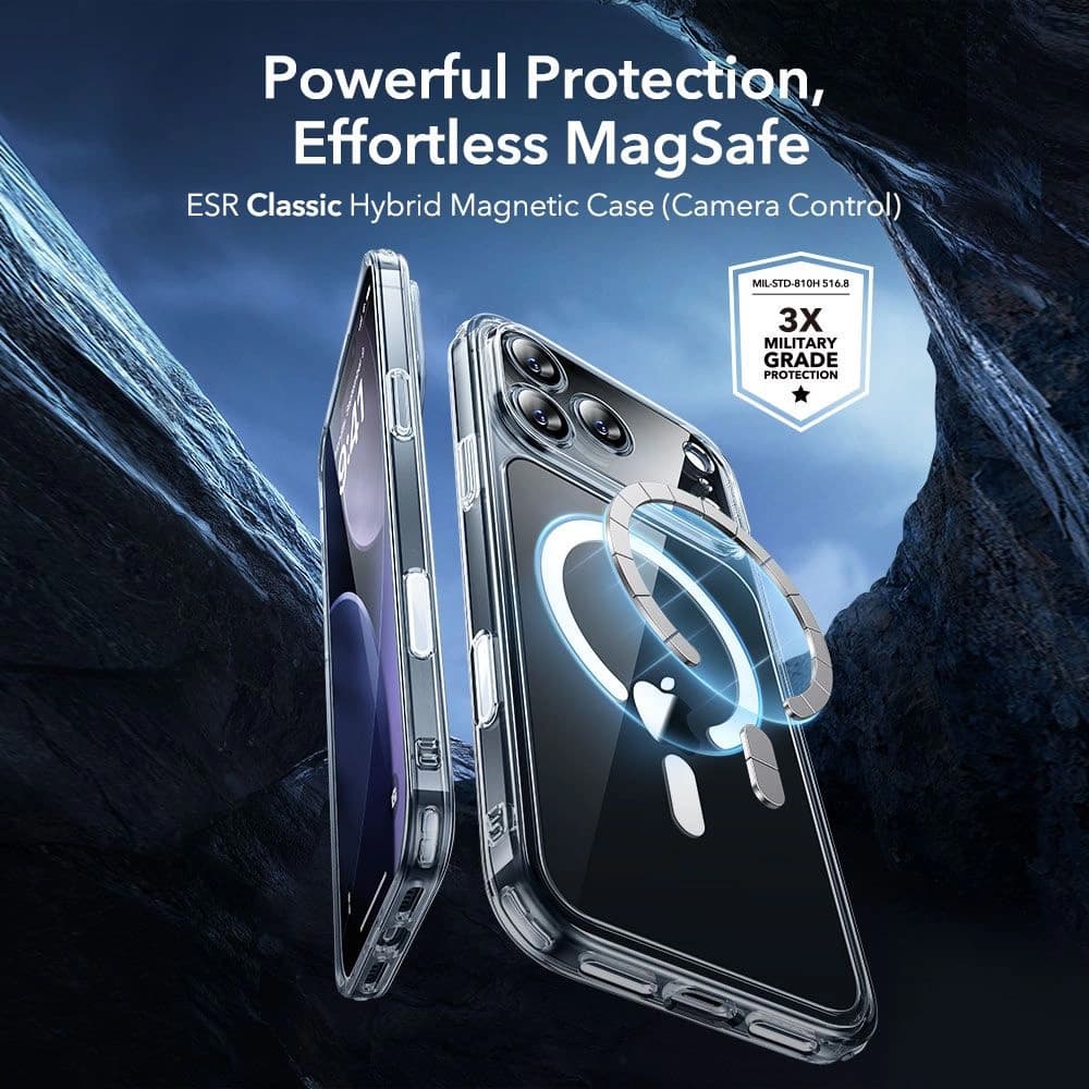 ESR Classic Hybrid HaloLock s ochranným sklem iPhone 17 Pro průhledný - náhled 2