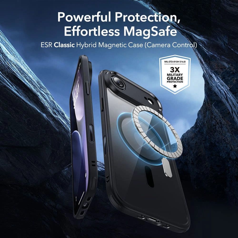 ESR Classic Hybrid HaloLock s ochranným sklem iPhone 17 Air černá průhledná - náhled 2