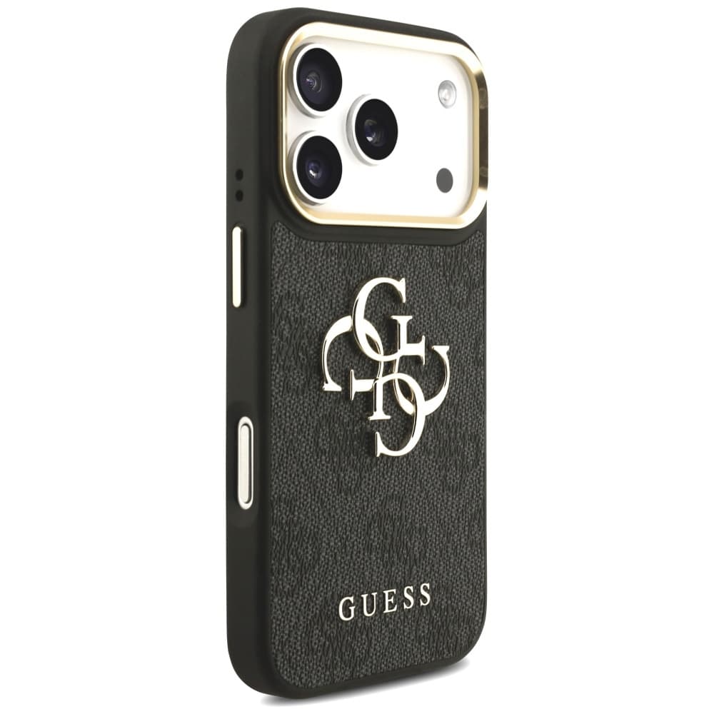 Guess Big 4G Classic Logo s velkým popruhem kovová tlačítka iPhone 17 Pro černá - náhled 2