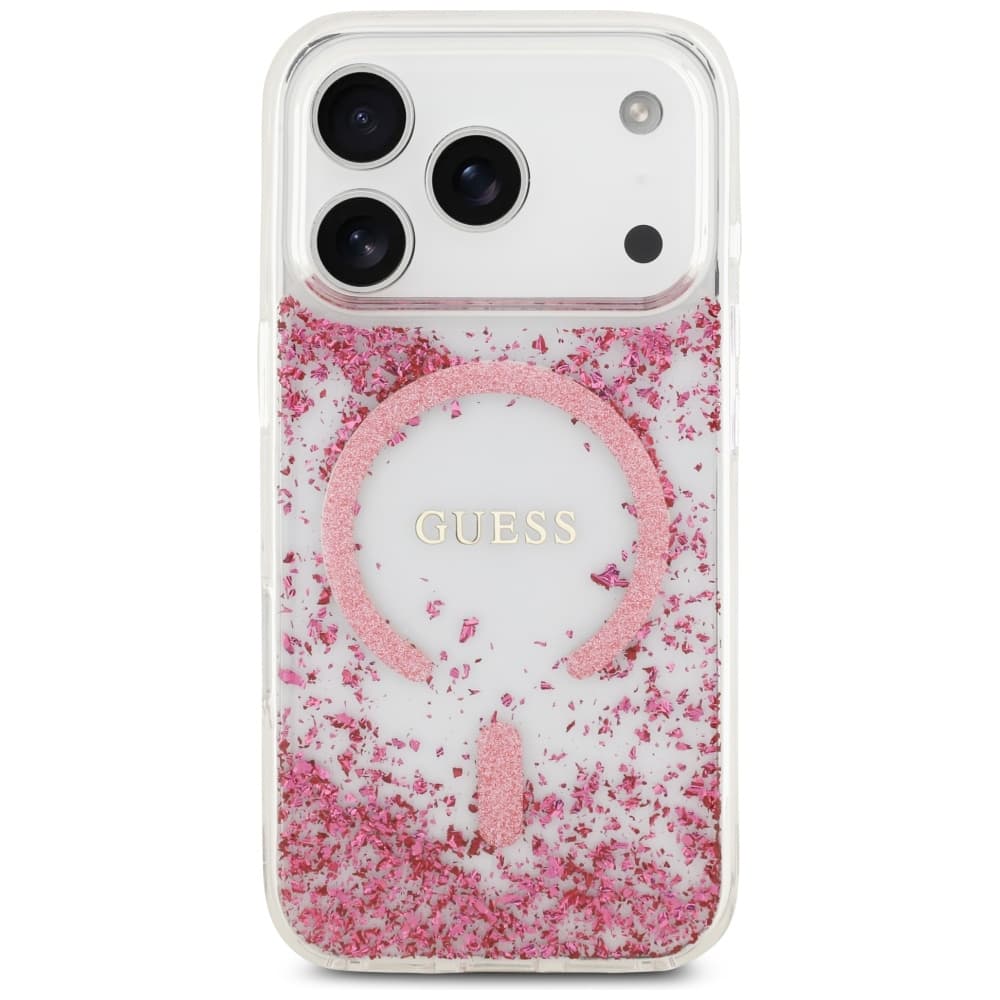 Guess Resin Bottom Glitter MagSafe GUHMP17LRGRGEP iPhone 17 Pro růžová - náhled 2