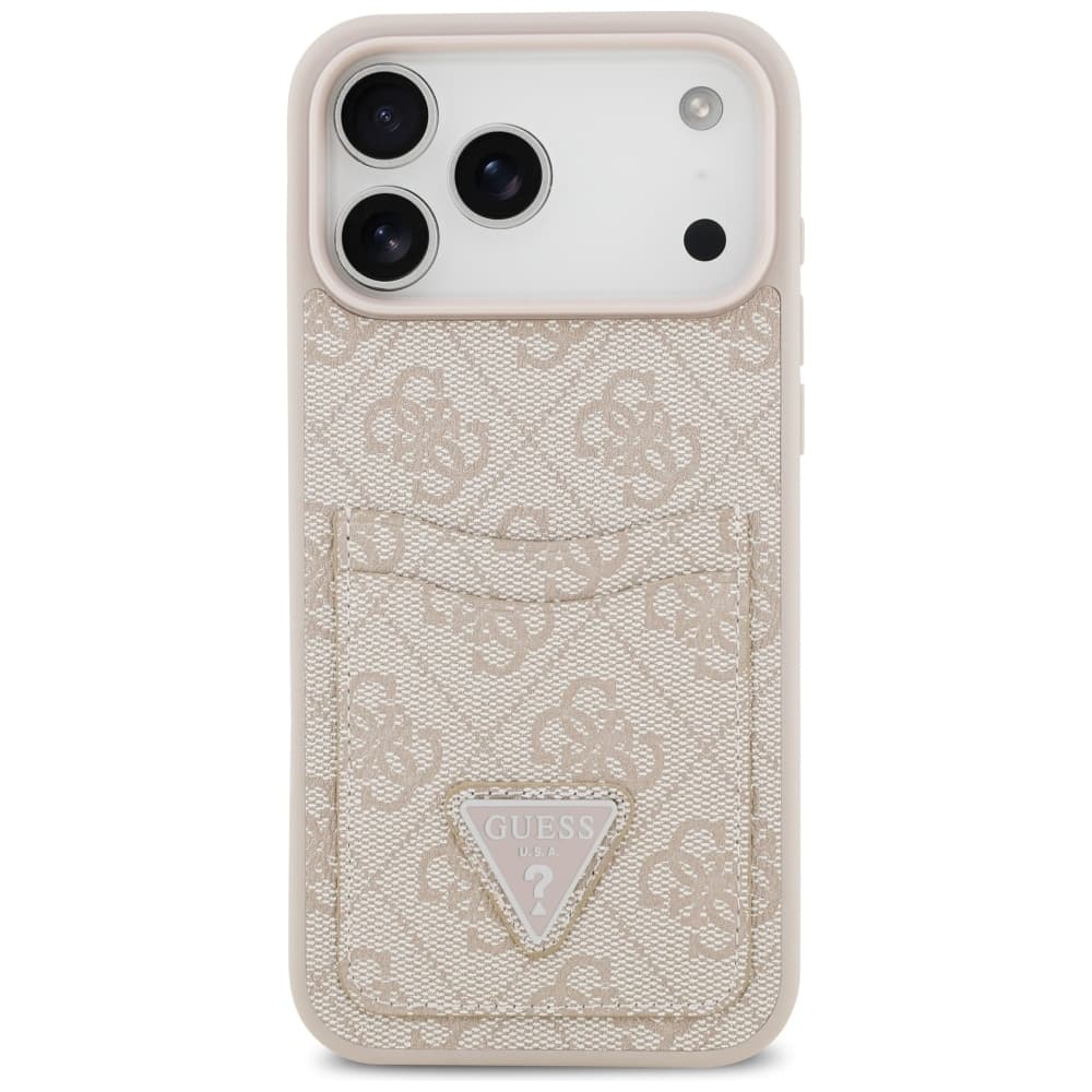 Guess Hardcase 4G Double Card Triangle iPhone 17 Pro Max růžová - náhled 2