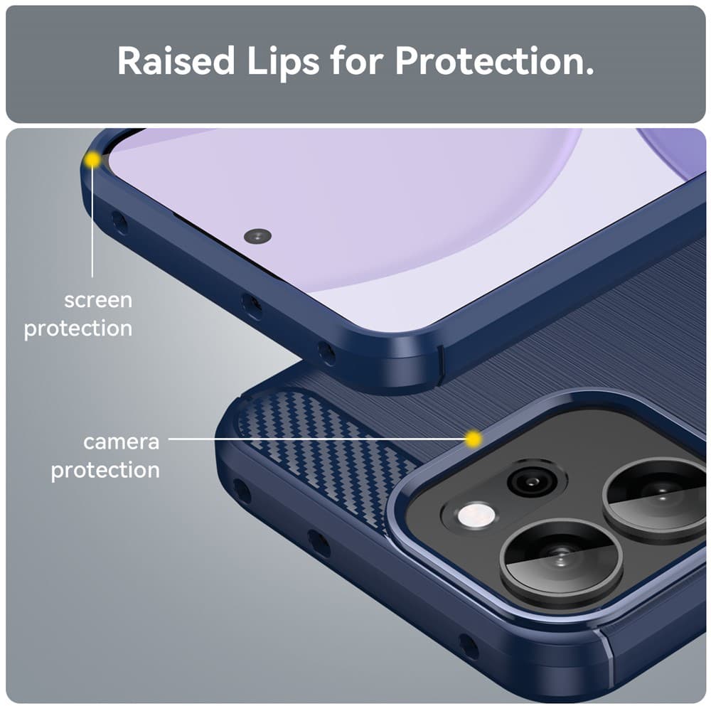 Pouzdro Techsuit Carbon Silicone pro Oppo Reno14 F / Reno14 FS 5G modré - náhled 2