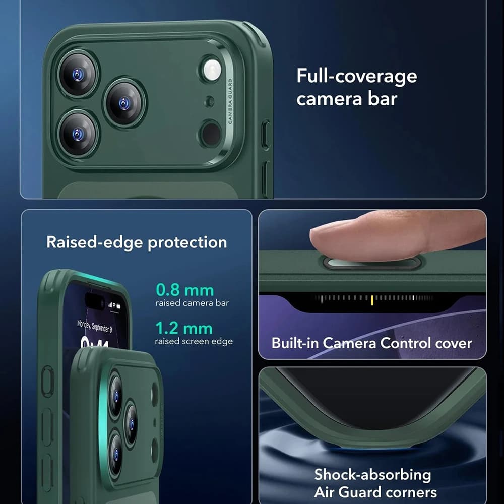 ESR Classic Hybrid HaloLock pro iPhone 17 Pro Max Zelená Mlha - náhled 2