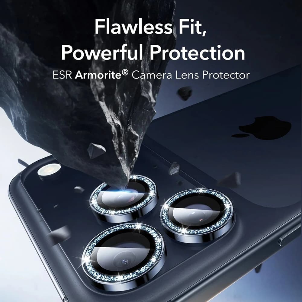 ESR – chrániče objektivu fotoaparátu Armorite – iPhone 14 Pro/Pro Max/15 Pro/Pro Max/16 Pro/Pro Max/17 Pro/Pro Max – modrý třpyt - náhled 2