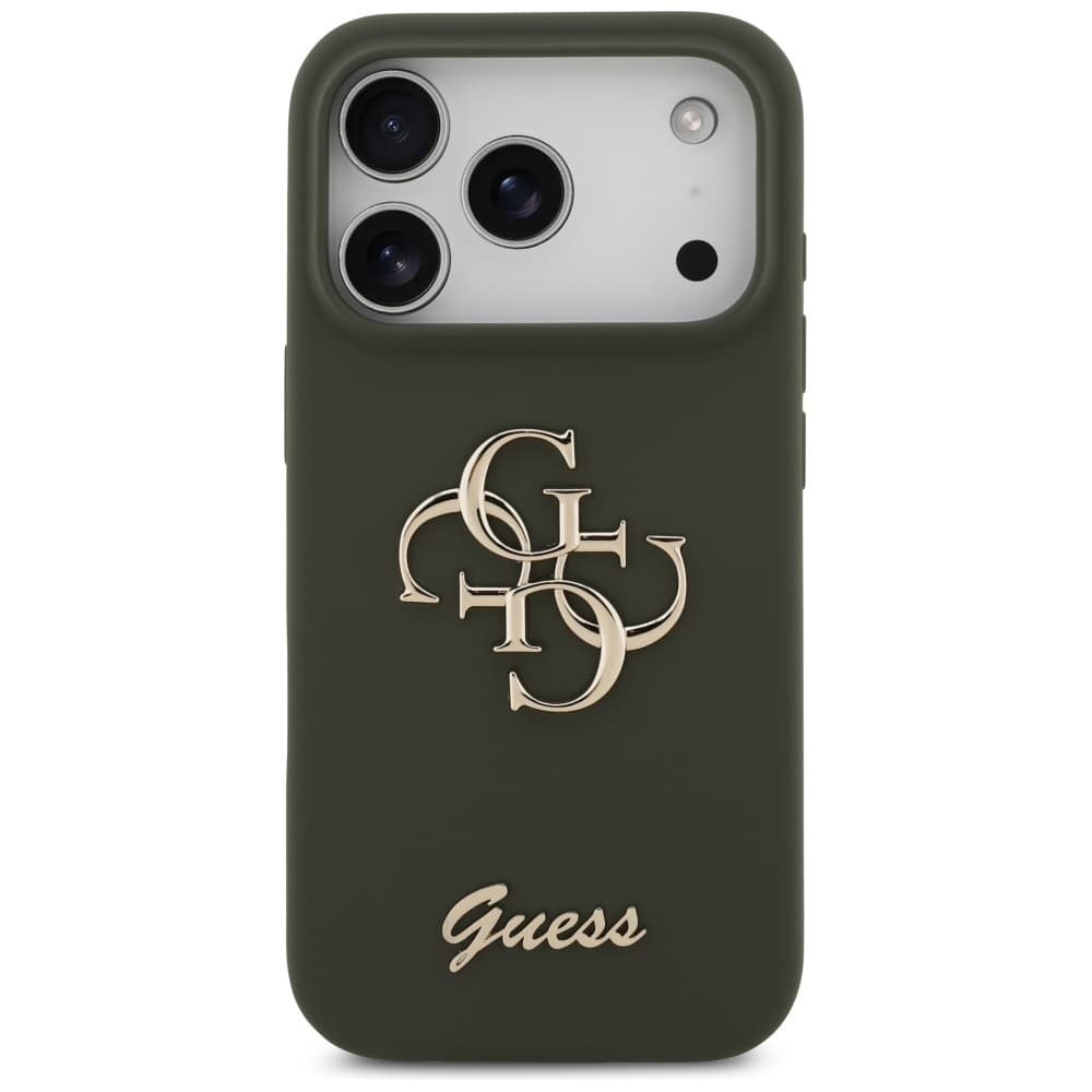Guess Silicone Big 4G Script GUHCP17XSC4GSMA iPhone 17 Pro Max khaki - náhled 2