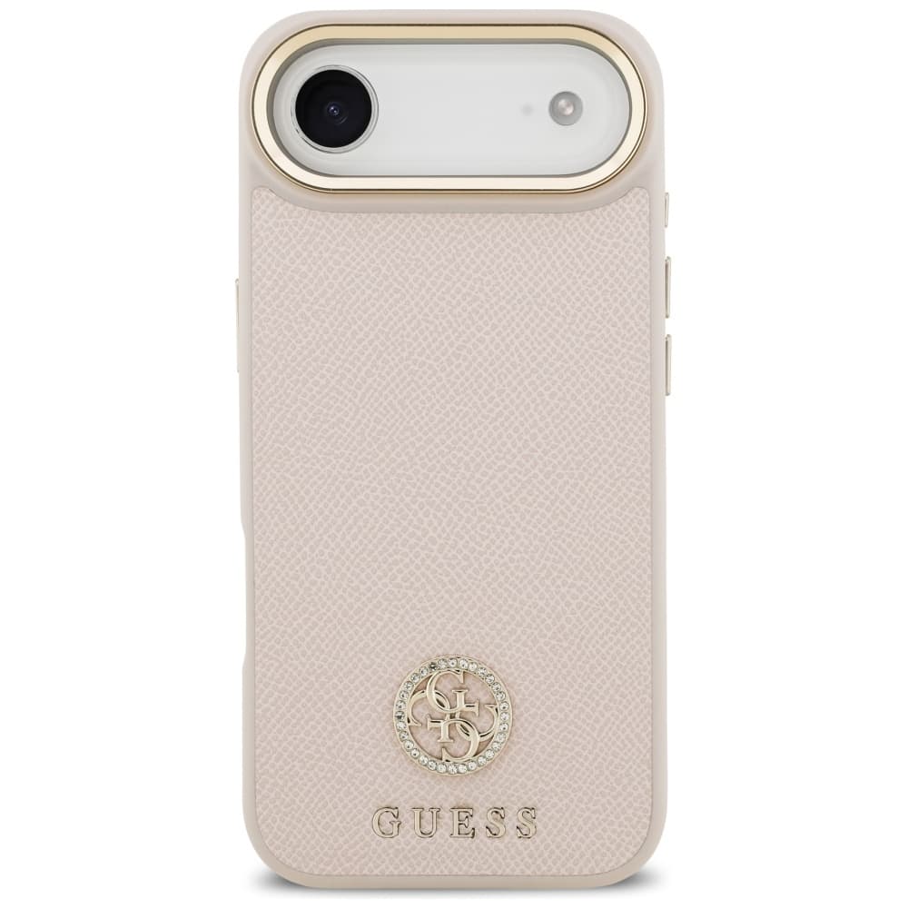 Guess Grained Strass Logo MagSafe GUHMP17MPGCRMDEP iPhone 17 Air růžová - náhled 2