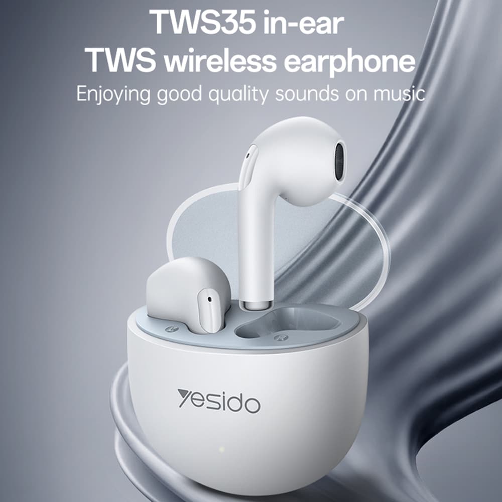 Yesido bezdrátová sluchátka TWS35 s mikrofonem Bluetooth 5.3 bílá - náhled 2