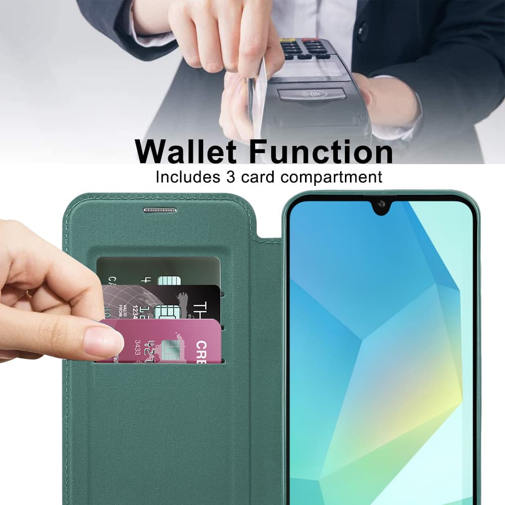 Pouzdro na knihu Techsuit SmartMag pro Samsung Galaxy A17 5G A17 4G zelené - náhled 2