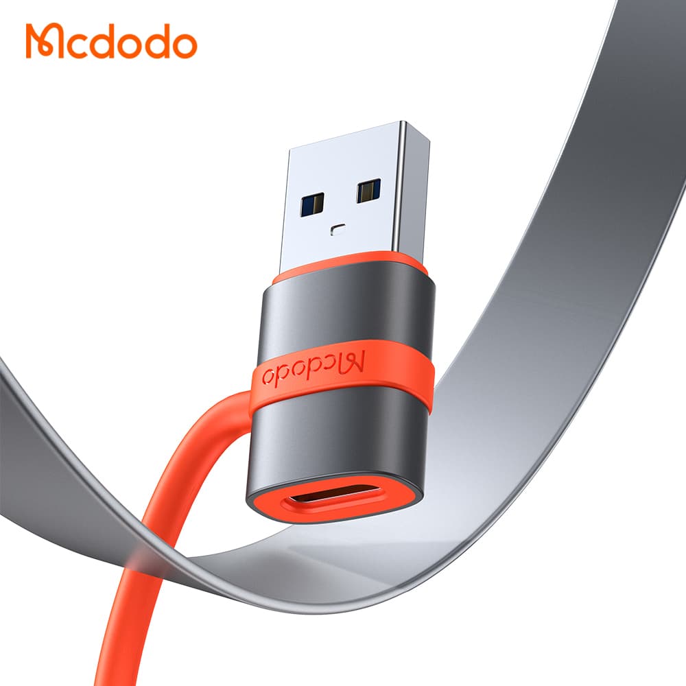 Mcdodo – adaptér (OT-3800) – se silikonovým háčkem, hliníková slitina, USB-C na USB 3.0, 5Gbps, přenosný design, Plug&amp;Play – šedá - náhled 2