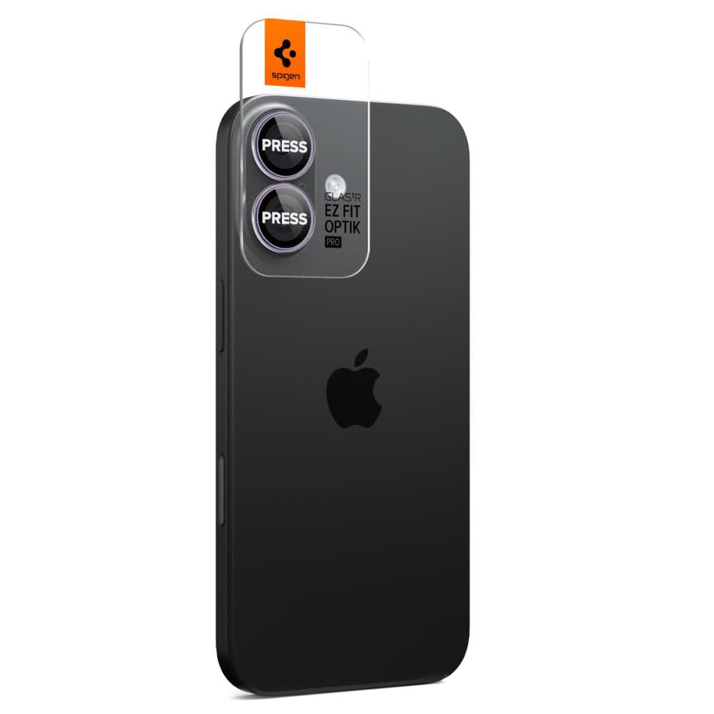 Spigen Optik.tR EZ Fit Pro sklo na kameru (2 ks) iPhone 17/16 Plus/16 fialová - náhled 2