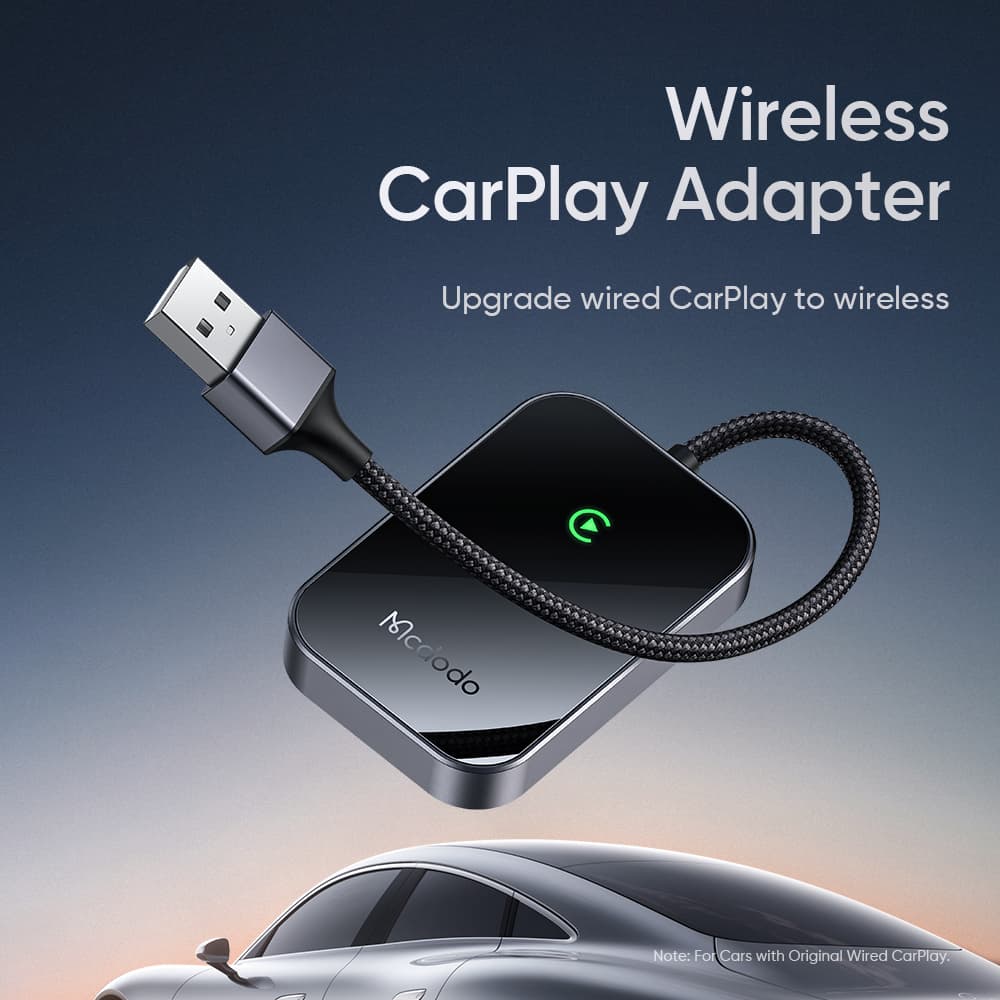 Mcdodo - CarPlay adaptér (CA-7210) - bezdrátový, USB, 1A, Bluetooth 2.1+EDR/3.0/4.X/5, čip A7, podpora OTA, Siri - černý - náhled 2