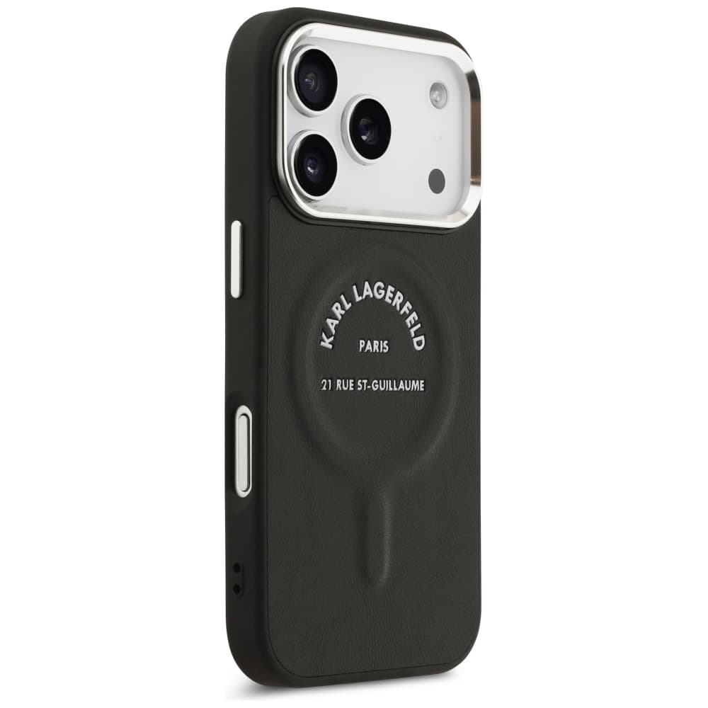 Karl Lagerfeld – kožené Karl RSG logo MagSafe (KLHMP17LPSKRSGEK) – iPhone 17 Pro – černé - náhled 2
