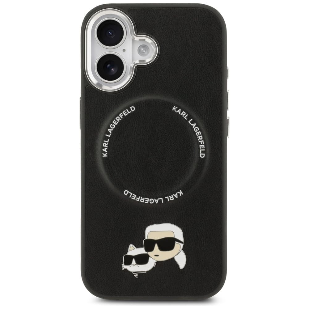 Karl Lagerfeld Leather K&amp;C Pins MagSafe iPhone 17 černá - náhled 2