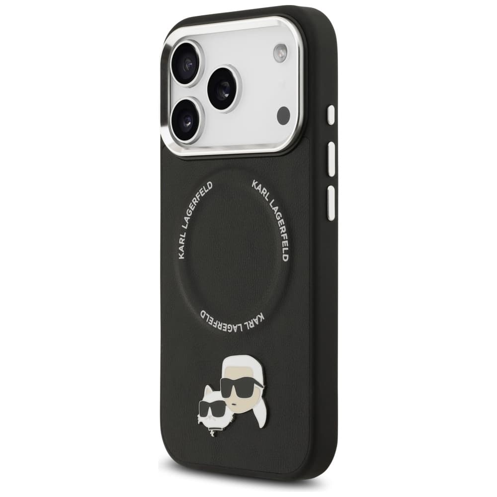 Karl Lagerfeld Leather K&amp;C Pins MagSafe iPhone 17 Pro černá - náhled 2
