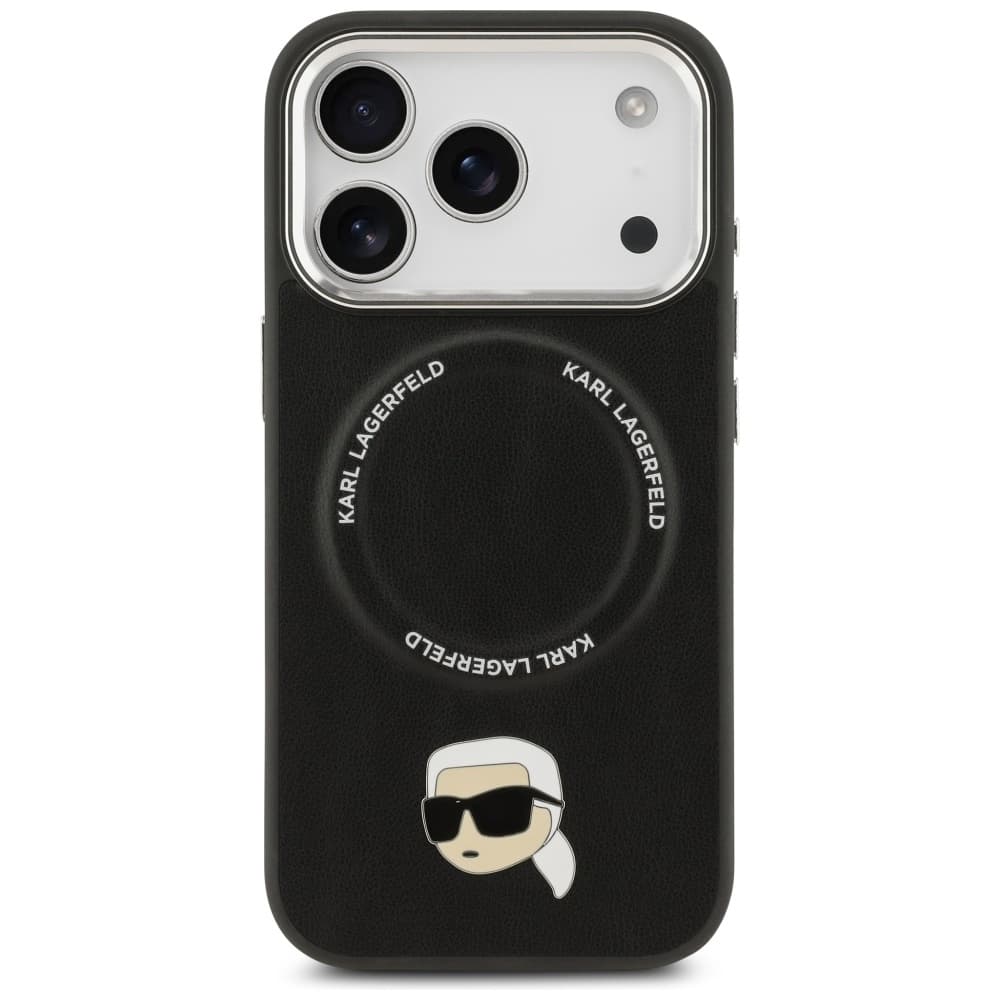 Karl Lagerfeld Leather Karl Pin MagSafe iPhone 17 Pro černá - náhled 2