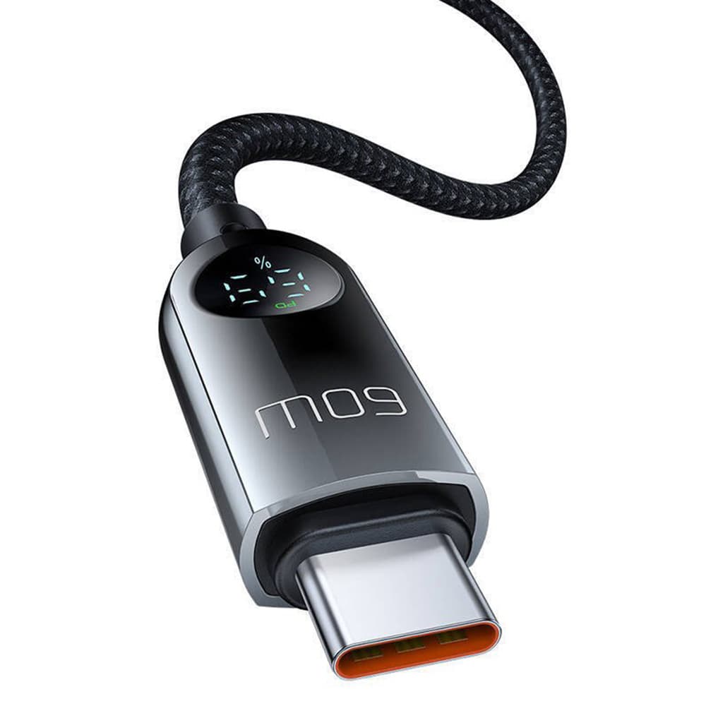 Mcdodo – datový kabel (CA-4780) – Type-C na Type-C, PD60W, s vestavěným LED displejem, ABS + nylon, 1,2 m – černý - náhled 2