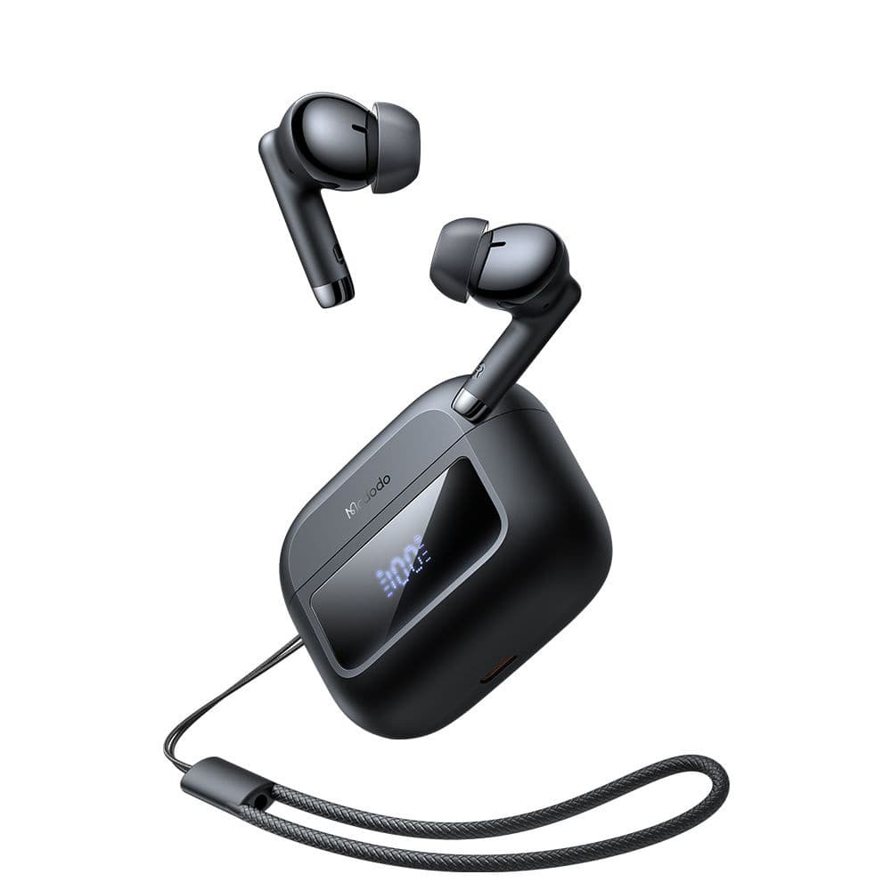 Mcdodo - bezdrátová sluchátka řady B04 (HP-3290) - Bluetooth V5.3, IPX4, True Wireless, digitální displej, s poutkem - černá - náhled 2