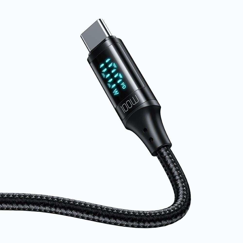 Mcdodo - datový kabel (CA-1100) - Type-C na Type-C, s digitálním displejem, nylonové opletení, hliníková slitina, 100W, 1,2m - černý - náhled 2