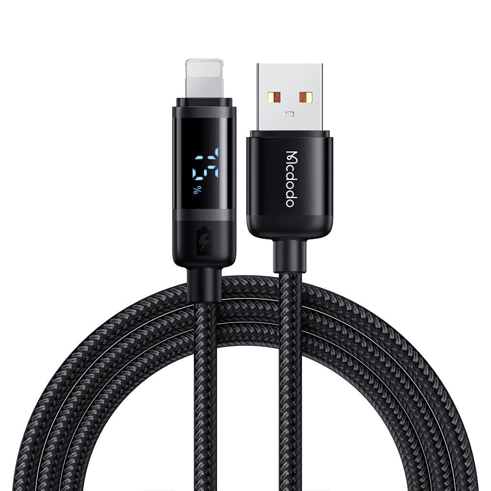 Mcdodo – datový kabel řady BAT (CA-5000) – USB-A na Lightning, digitální displej, 1,2 m – černý - náhled 2