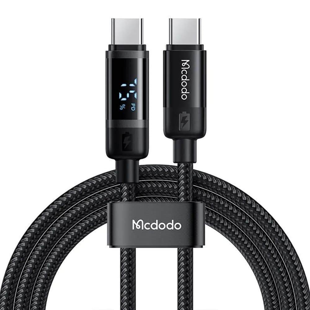 Mcdodo – datový kabel řady BAT (CA-5780) – USB-C na USB-C, 60W, digitální displej, 1,2m – černý - náhled 2
