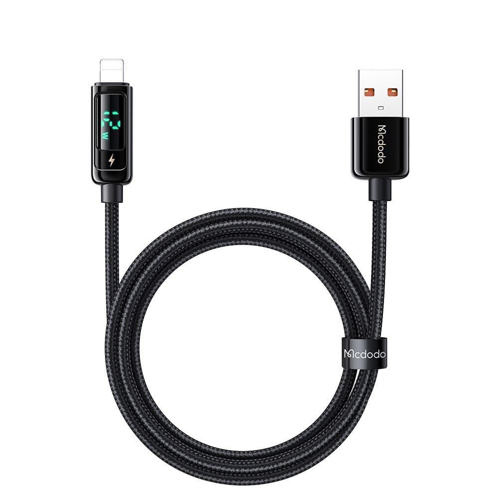 Mcdodo – datový kabel (CA-9940) – USB-A na Lightning, 3A, digitální displej, 1,2m – černý - náhled 2