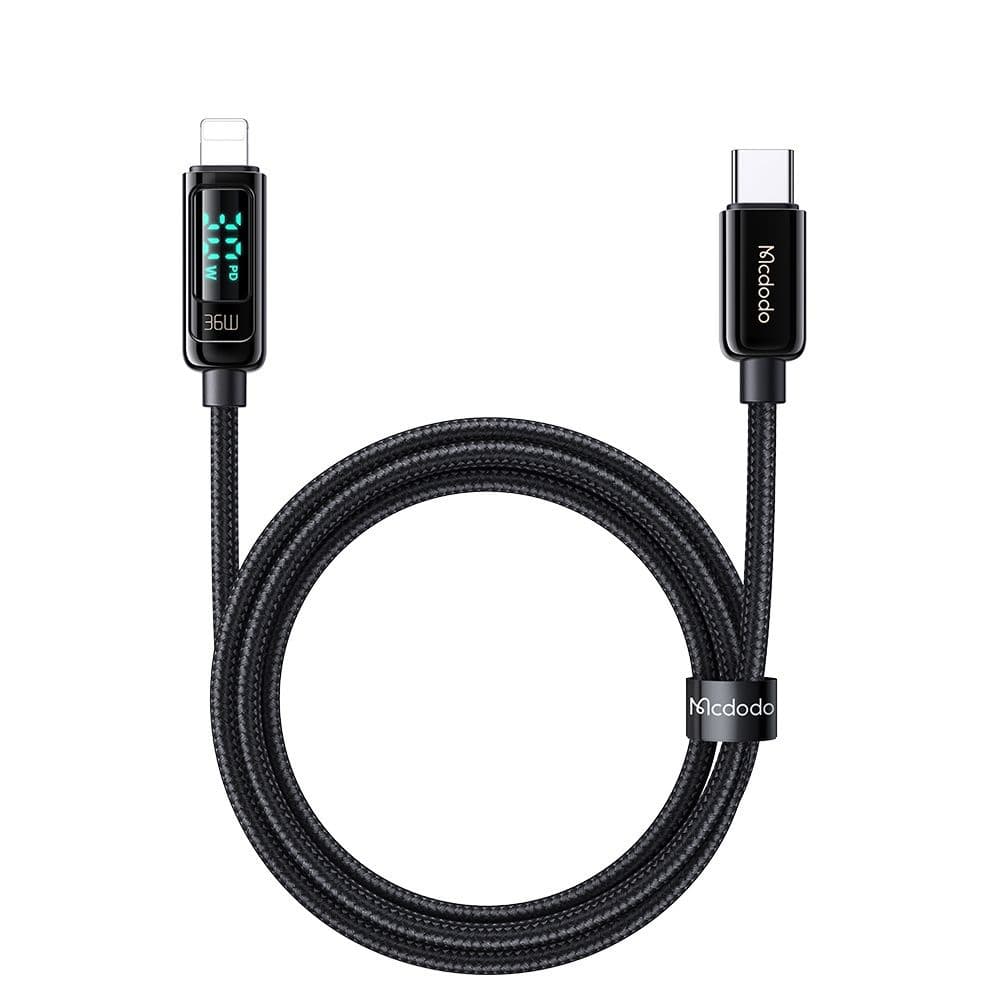 Mcdodo – datový kabel (CA-8810) – USB-C na Lightning, 36W, digitální displej, 1,2m – černý - náhled 2