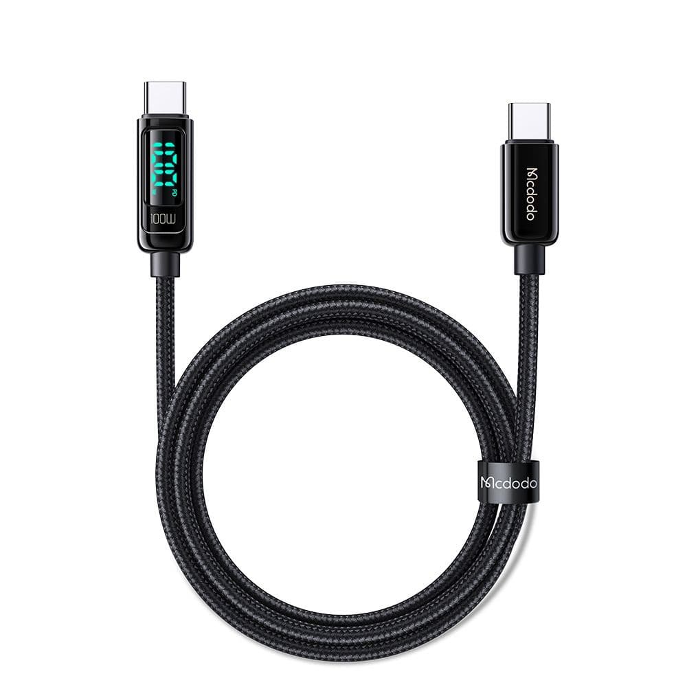 Mcdodo – datový kabel (CA-8820) – USB-C na USB-C, 100W, digitální displej, 1,2m – černý - náhled 2