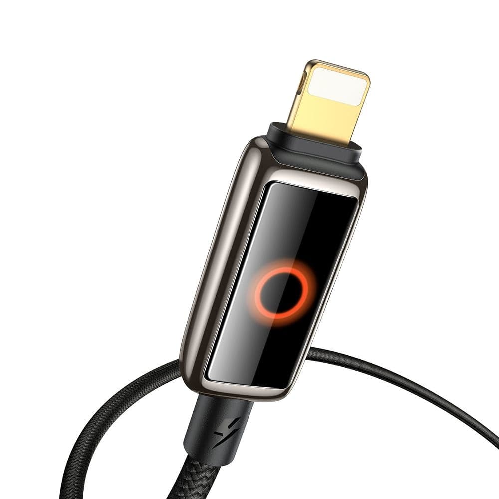 Mcdodo – datový kabel (CA-6670) – s dýchacím světelným LED displejem, USB-C na Lightning, automatické vypnutí, 36W, 1,2m – černý - náhled 2