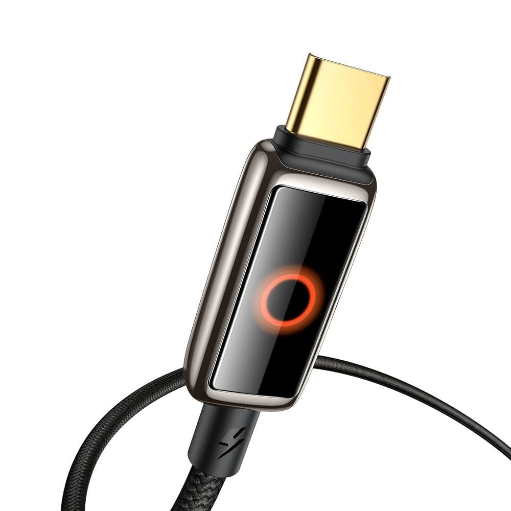 Mcdodo – datový kabel (CA-6680) – s dýchajícím světelným LED displejem, USB-C na USB-C, automatické vypnutí, 100W, 1,2m – černý - náhled 2